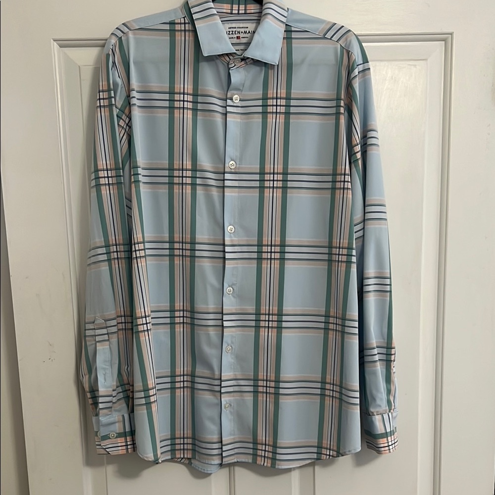 Mizzen+Main Blue Plaid Shirt